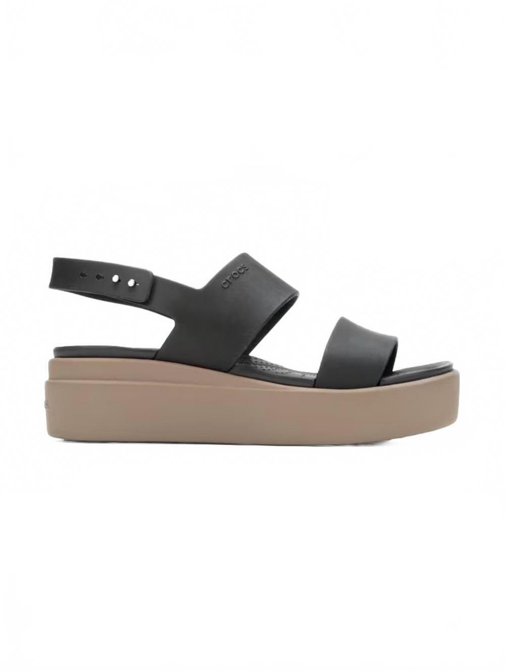 Crocs Brooklyn Low Wedges Platform Black & Mushroom Sandals | Women's US Size 11